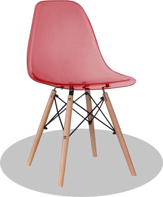 Set - Lot de 4 - Rouge Transparent - Chaise - Chaise Design | bol