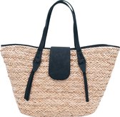 My Own Filo Luxe Rieten Strandtas Zwart Extra groot 64 x 36 x