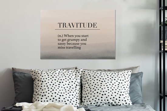 Tableau Peinture Proverbes - Citations - Quand tu commences à devenir grincheux et impertinent parce que voyager te manque - Travitude - 60x40 cm - Décoration murale