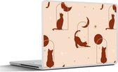 Laptop sticker - 15.6 inch - Kat - Sterren - Patronen - 36x27,5cm - Laptopstickers - Laptop skin - Cover