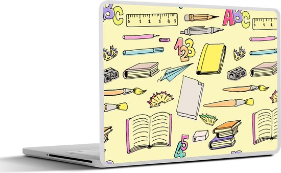 Sticker pour ordinateur portable - 14 pouces - École - Motifs - Crayon - 32x5x23x5cm - Autocollants pour ordinateur portable - Skin pour ordinateur portable - Housse