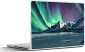 Laptop sticker - 14 inch - Noorderlicht - Sneeuw - Noorwegen - 32x5x23x5cm - Laptopstickers - Laptop skin - Cover