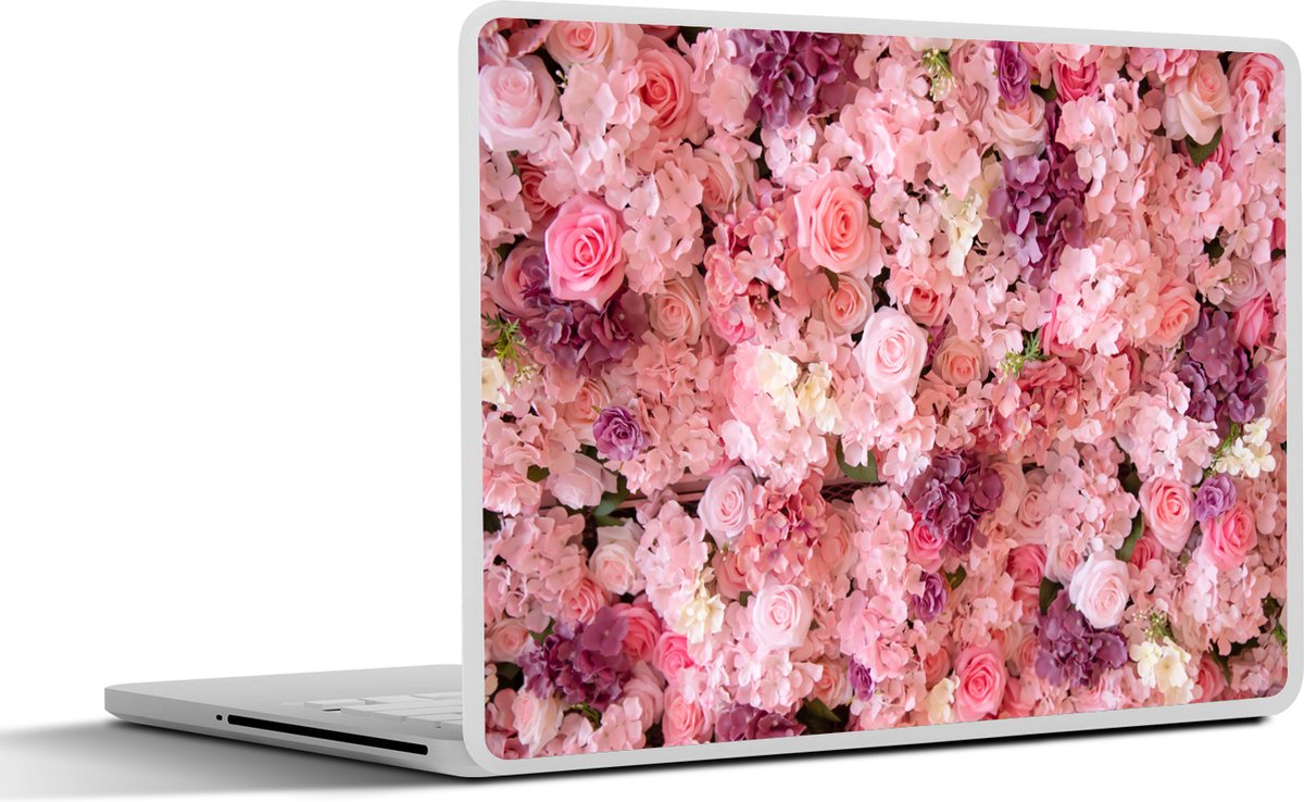 Laptop sticker - 14 inch - Bloemen - Roze - Rozen - 32x5x23x5cm - Laptopstickers - Laptop skin - Cover