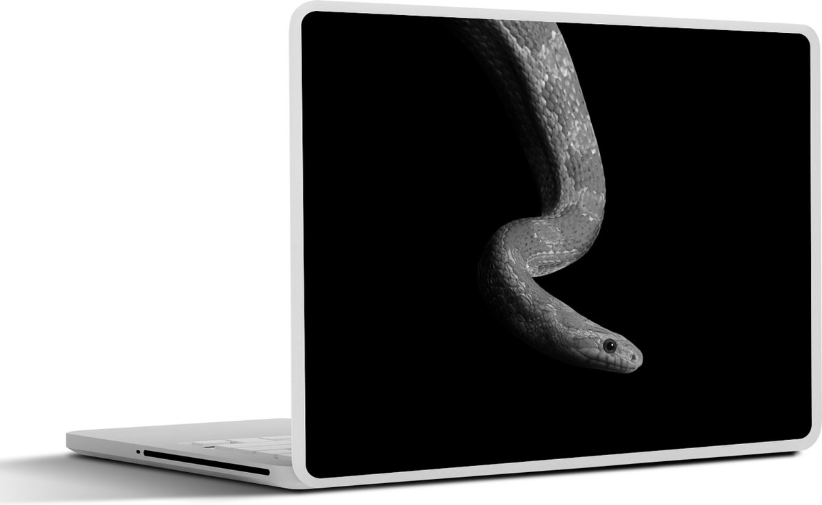 Laptop sticker - 14 inch - Dieren - Slang - Zwart - Wit - Portret - 32x5x23x5cm - Laptopstickers - Laptop skin - Cover