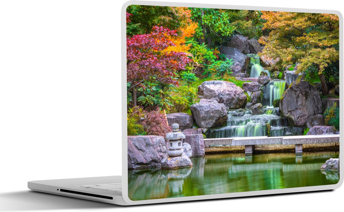 Laptop sticker - 13.3 inch - Stenen - Water - Bomen - Japans - Botanisch - 31x22,5cm - Laptopstickers - Laptop skin - Cover