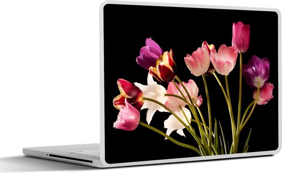 Sticker ordinateur portable - 11,6 pouces - Nature morte - Tulipes - Couleurs