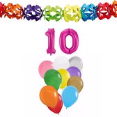 Folat Verjaardag versiering - 10 jaar - slingers/ballonnen