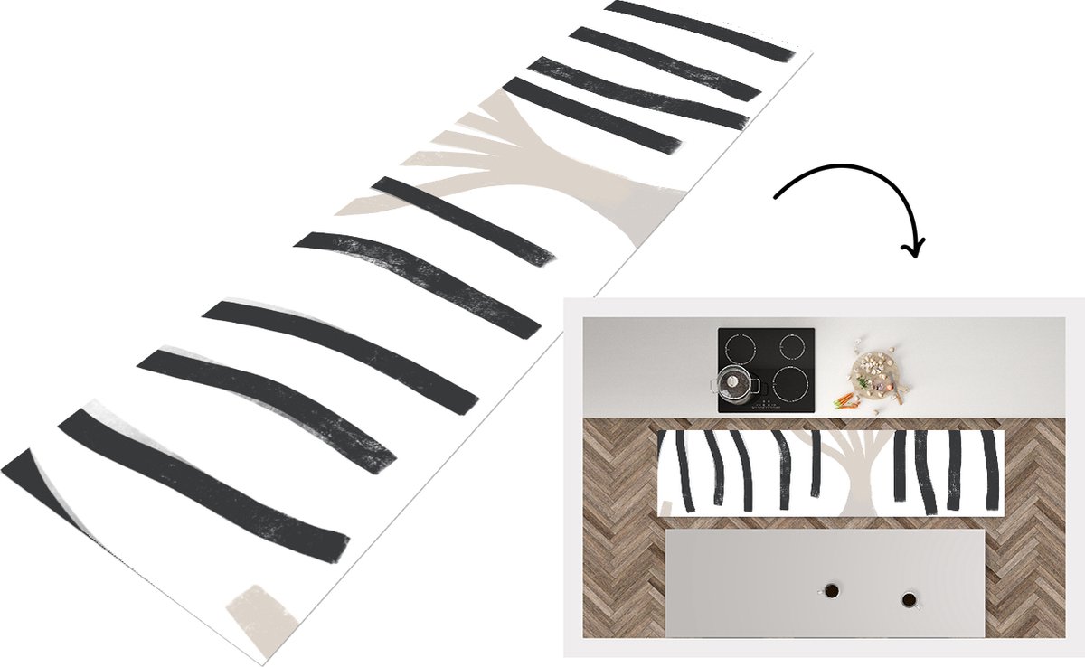 KitchenYeah Keukenloper - Loper keuken - Lijn - Pastel - Abstract - Patronen - 240x60 cm - Keukenloper vinyl Multicolor