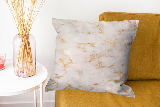 Coussins - Marbre - Wit - Or - 50x50 cm