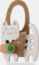 Inrijgplankje hout | Kitten | veterspel | educatief montessori speelgoed | Milintoys | Thuismusje