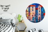 WallCircle - Wandcirkel - Muurcirkel - Schilderij - Olieverf - Huis - Water - Aluminium - Dibond - ⌀ 120 cm - Binnen en Buiten XXL