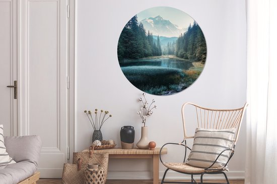 WallCircle - Cercle Mural - Branches - Nature - Arbres - Cercle Décoration murale Murale - Cercle Mural - Tableaux Ronds - 140x140 cm - Cercle Mural - Plastique