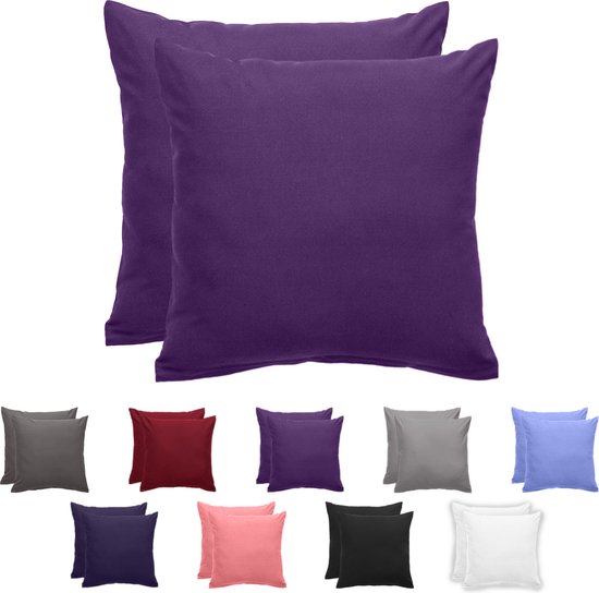 Komfortec Set Van 2 Premium Jersey Kussenslopen 80x8 Cm   Superzachte Kussenhoes 100 Katoen 150 G M   Blauw 1224162438