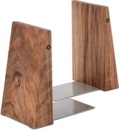 TILISMA Handgemaakte houten boekenuiteinden - decoratieve boekensteunen voor planken - stevige boekhouders voor zware boeken - Walnut Tree