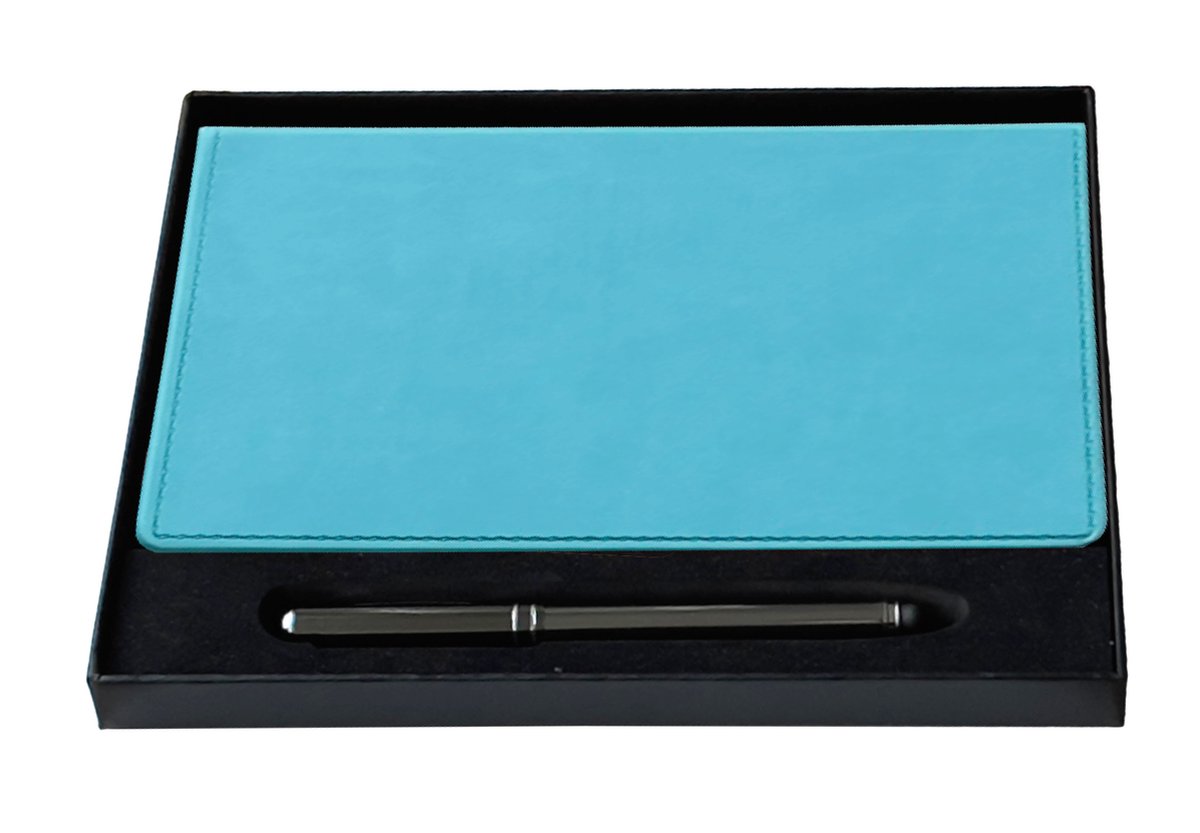 Notitieboek - Notebook Geschenkset - Creatief Ligt Blauw Dagboek - Eenvoudige Persoonlijkheid Multifunctionele Draagbare Notebook Cadeauset - 224 Pagina's