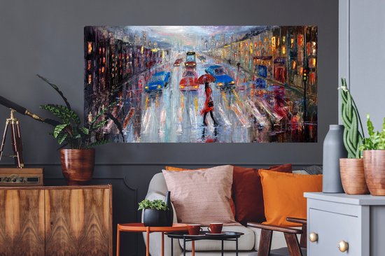 Stickers muraux - Sticker Foil - Peinture - Peinture à l'Huile - Voiture - Passage Clouté - 160x80 cm - Film Adhésif - Stickers muraux Muraux Chambre Enfant - Papier Peint Auto Adhésif