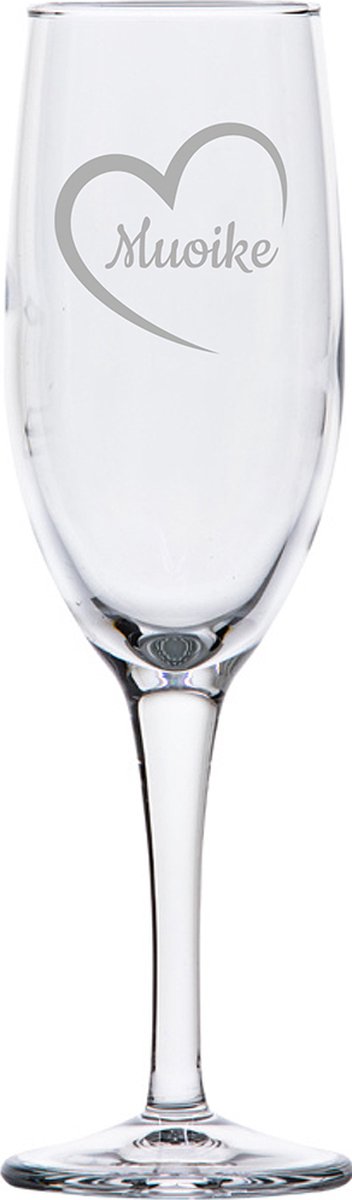 Gegraveerde Champagneglas 16,5cl Muoike mei hert