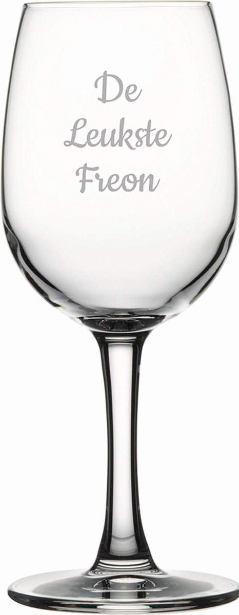 Gegraveerde witte wijnglas 26cl De Leukste Freon