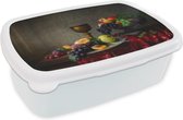 Boîte à Pain Wit - Lunch Box - Boîte à Pain - Rustique - Table - Fruit - Nature Morte - Tasse - 18x12x6 cm - Adultes
