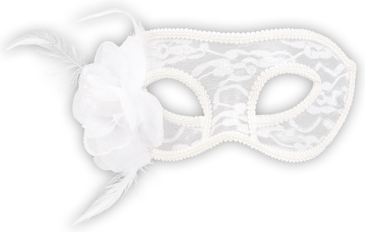 Masque en dentelle blanche avec rose pour femme - Masque d'habillage |  bol.com