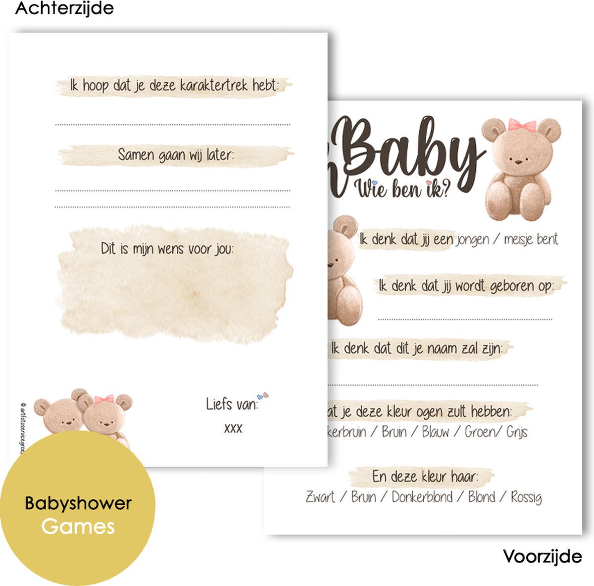 BSG502 - Babyshower invulkaarten (20 stuks) - Oh Baby - Baby ...