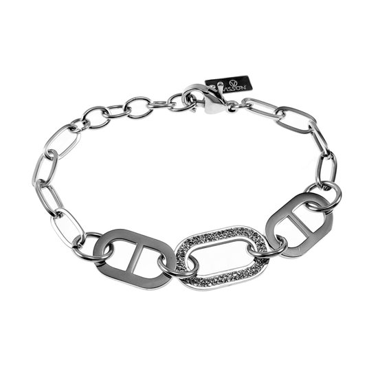 Armband Dames - Stalen Zilverkleur - Geometrische Schakelsarmband