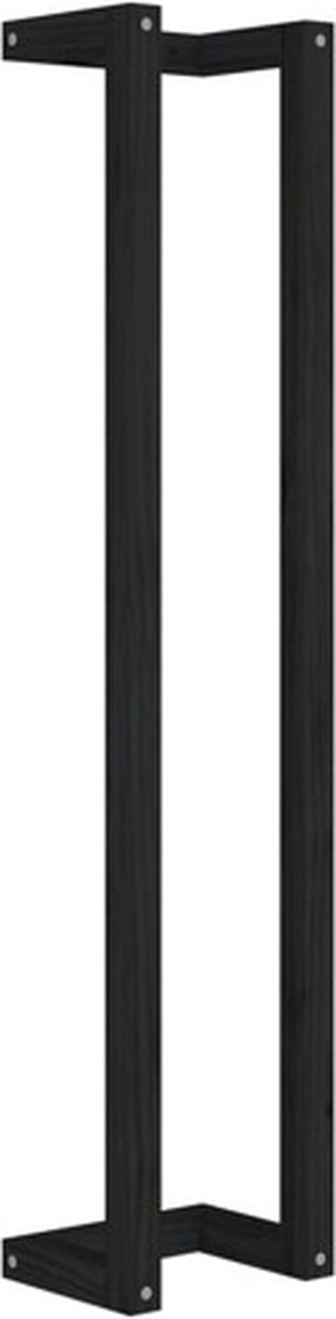 vidaXL Handdoekenrek 23x18x110 cm massief grenenhout zwart