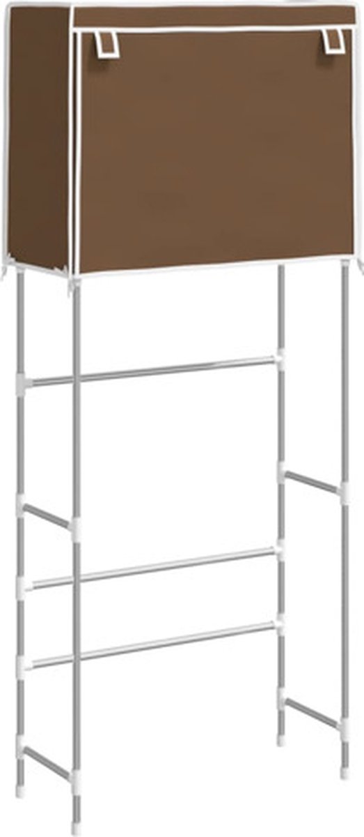 vidaXL Opbergrek voor boven wasmachine 2-laags 71x29.5x170.5 cm bruin