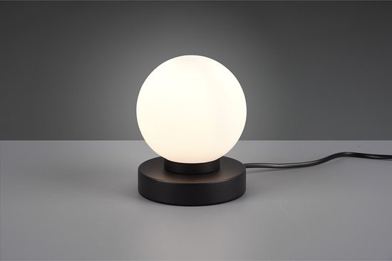 Lampe de table LED - Eclairage de table - Torna Baldo - Culot E14 - Rond - Zwart Mat - Aluminium