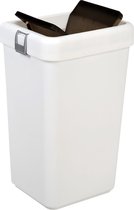 Motek® - Prullenbak - 40 litres - En plastique 100% recyclé - Wit