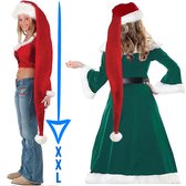 Allernieuwste® Superlange Kerstmuts XXL Kerst Muts - Luxe Unieke Oversized Kerstmuts met Bond - 155 cm lang