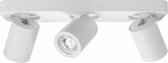IP44 badkamer spot Oliver rechthoekig | 3 lichts | wit | kunststof / metaal | 35 x 10 cm | badkamer lamp | modern / stoer design