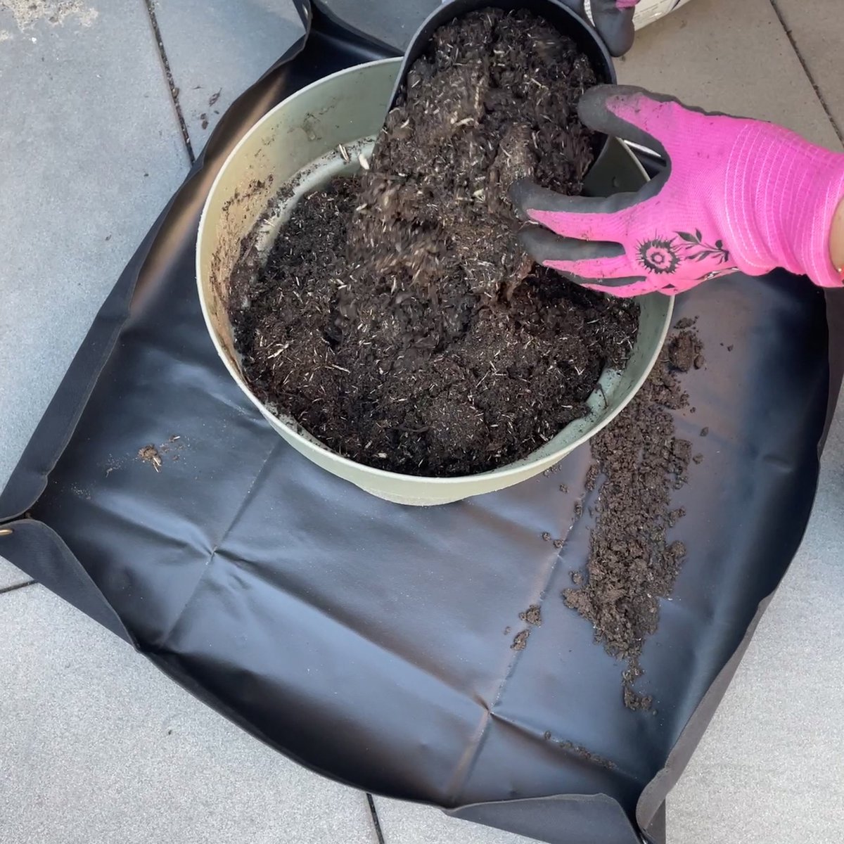 Verpotmat – 100×100 cm – Groen – Waterdichte mat – Planten verpotten op een plantenmat – Plant