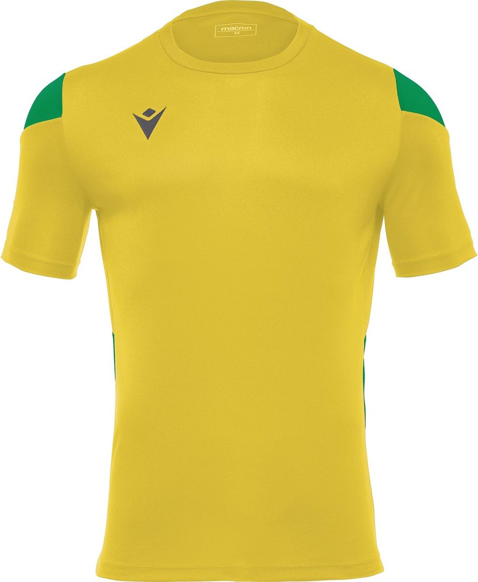 Macron Polis Shirt Korte Mouw Kinderen - Geel / Groen | Maat: 7-8 Y