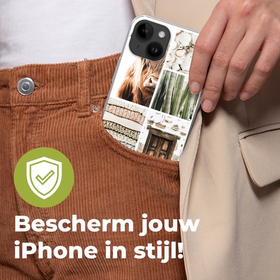 Apple iPhone 14 Plus - Coque souple - Highlander écossais - Collage - Cactus - Coque en Siliconen