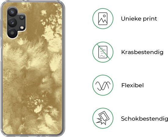 Coque Samsung Galaxy A32 5G - Or - Peinture - Abstrait - Coque de téléphone en Siliconen