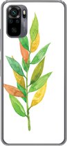 Geschikt voor Xiaomi Redmi Note 10 Pro hoesje - Waterverf - Bladeren - Planten - Siliconen Telefoonhoesje