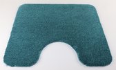 Tapis de toilette Soft vert aqua 50x60 antidérapant avec évidement 21cm