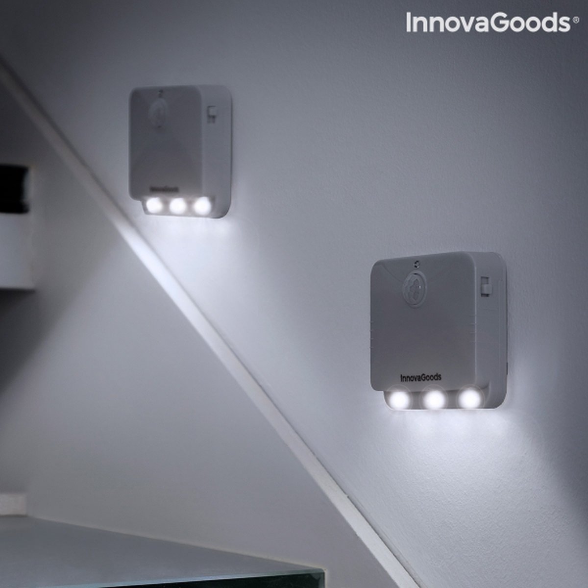 LED-lamp met bewegingssensor | Lumtoo Innovagoods | 2 stuks | LED | Wandlamp | Bewegingssensor | Buitenlamp | Binnenlamp