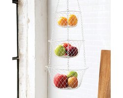 LxwSin Fruit Stand for Hanging 3 Floors, Basket for Hanging Made of Metal Wire, Robust for Kitchen for Fruit and - ShopVlot