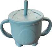 Rietjesbeker - Drinkerbeker - Antilek beker - Sippy cup - Baby - Peuter - 150ML - Smokey Blauw