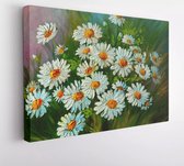 Peinture numérique - Illustration abstraite de fleurs, marguerites, verts - Toile Art moderne - 249606577 - 40*30 Horizontal