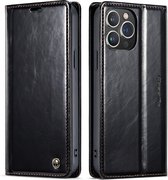 CaseMe - Telefoonhoesje geschikt voor Apple iPhone 13 Pro - Flip Wallet Case - Magneetsluiting - Zwart