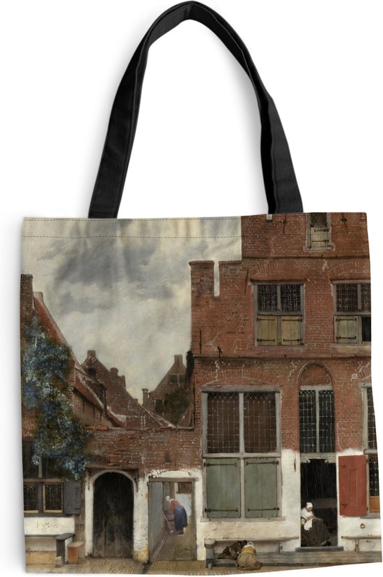 Sac bandoulière - Sac de plage - Shopper La petite rue - Johannes Vermeer - 40x40 cm - Sac en coton