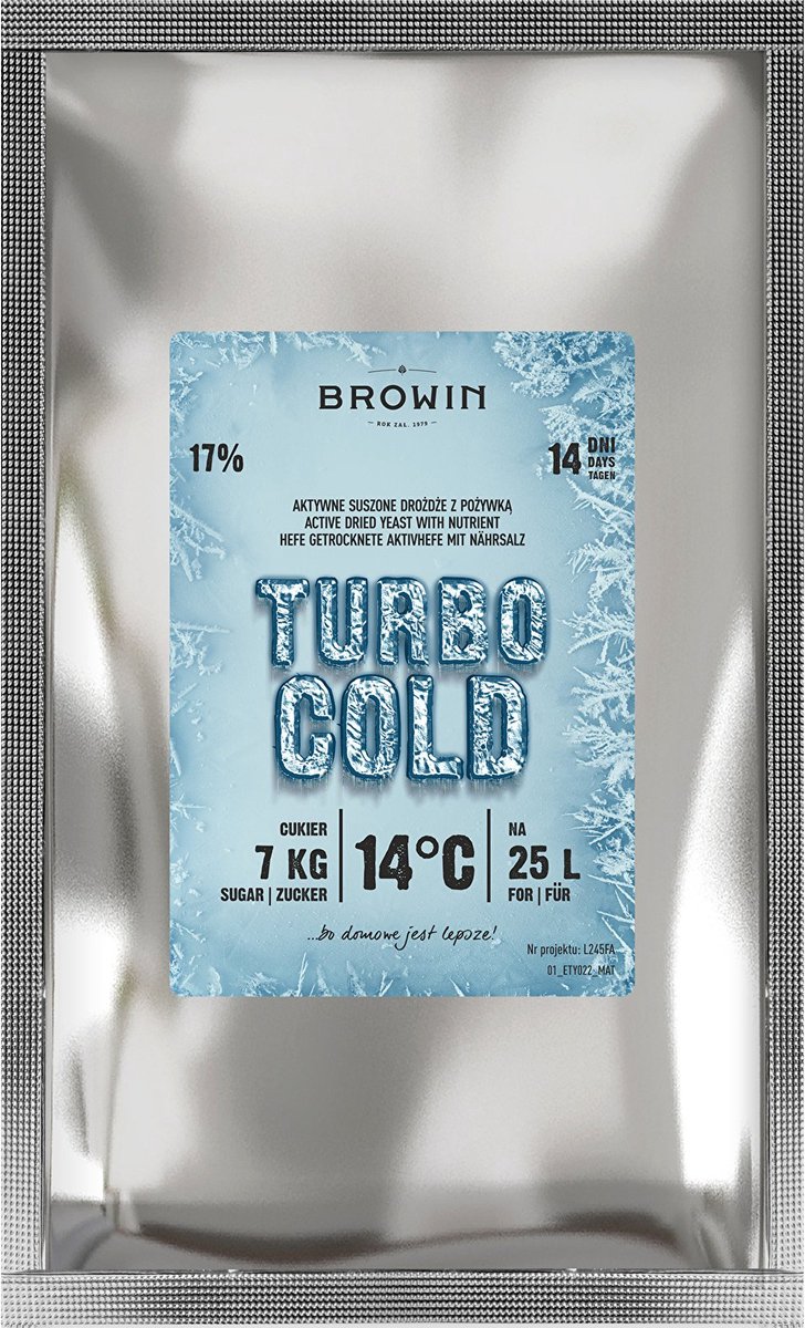 Browin - Turbo cold Yeast tot 17% - gist bij lage temperatuur!