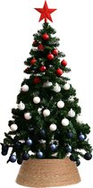 Sapin de Noël Bellatio Decorations - sapin de Noël artificiel - vert 150 cm - avec 111x boules rouge-blanc-bleu