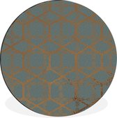 WallCircle - Wandcirkel - Muurcirkel - Goud - Patronen - Lijn - Aluminium - Dibond - ⌀ 140 cm - Binnen en Buiten