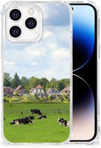 Shockproof Case Geschikt voor iPhone 14 Pro Telefoon Hoesje met doorzichtige rand Hollandse Koeien