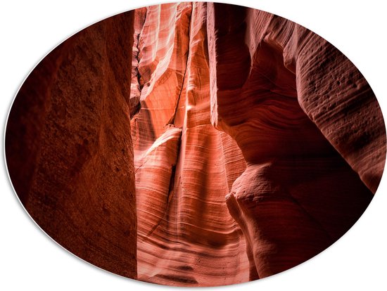 WallClassics - PVC Schuimplaat Ovaal - Lower Antelope Canyon - 96x72 cm Foto op Ovaal  (Met Ophangsysteem)