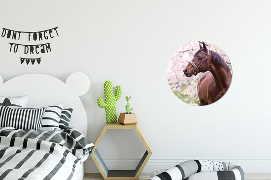 Wall Circle - Wall Circle - Cheval - Sakura - Licol - Aluminium - ⌀ 30 cm - Intérieur et Extérieur